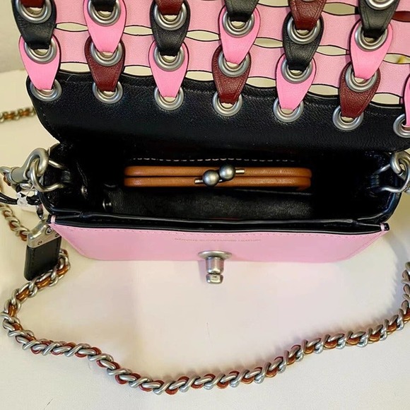 COACH 86832 DINKIER WITH COLORBLOCK COACH LINK IN PETAL/LIGHT ANTIQUE NICKEL - Picture 7 of 9